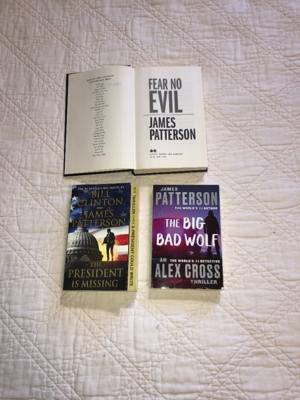 James Patterson books, set of 3